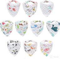 👶 premium organic cotton bandana drool bibs for babies - ideal for drooling and teething логотип