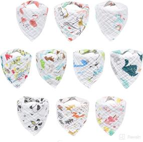 img 4 attached to 👶 Premium Organic Cotton Bandana Drool Bibs for Babies - Ideal for Drooling and Teething
