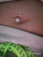 img 1 attached to Stunning 6 Piece Set Of Clear CZ Dangle Belly Button Rings Made Of 316L Surgical Steel With Reverse Curved Barbell Piercing - Perfect Body Jewelry For Women review by Mohan Joseph
