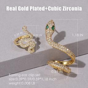 img 2 attached to Gorgeous Gold Cuff Earrings For Women - No Piercing Required!
