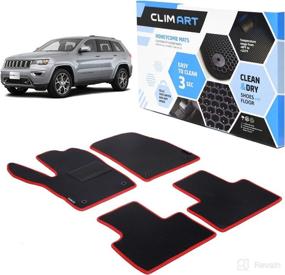 img 4 attached to CLIM ART Honeycomb Custom Fit Floor Mats For Jeep Grand Cherokee 2016-2021 Interior Accessories