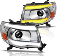 📽️ dwvo projector headlights assembly for tacoma 2005-2011 | sequential turn signal lights | led drl headlamp | chrome housing логотип