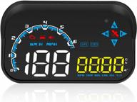 acecar universal dual system hud for vehicles - 3.5 inch display with obd2 gps interface for speed, rpm, compass, overspeed warning, altitude, and water temperature logo