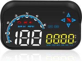 img 4 attached to ACECAR Universal Dual System HUD For Vehicles - 3.5 Inch Display With OBD2 GPS Interface For Speed, RPM, Compass, OverSpeed Warning, Altitude, And Water Temperature