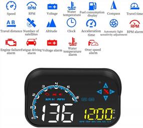 img 2 attached to ACECAR Universal Dual System HUD For Vehicles - 3.5 Inch Display With OBD2 GPS Interface For Speed, RPM, Compass, OverSpeed Warning, Altitude, And Water Temperature