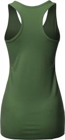 img 2 attached to Soft Cotton Racer-Back Tank Top For Women - Basic Solid Scoop Neck Design By A2Y