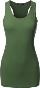 img 3 attached to Soft Cotton Racer-Back Tank Top For Women - Basic Solid Scoop Neck Design By A2Y