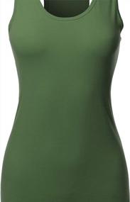 img 1 attached to Soft Cotton Racer-Back Tank Top For Women - Basic Solid Scoop Neck Design By A2Y