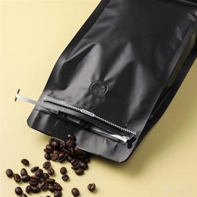 img 2 attached to 👜 100 Pack Resealable Mylar Bags for 1lb Coffee Beans, Heat Sealing Nut Food Storage Bags with Zip-Lock, Stand-Up 1/2 Gallon Coffee Bag with Labels and Mark Pen