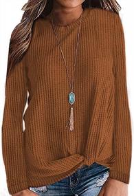 img 3 attached to Casual Twist Knot Top For Women - Cute Tunic With Loose Blouse And Long Sleeves By TODOLOR