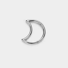 img 2 attached to 316L Stainless Steel 18G 16G Crescent Moon Clicker Earrings For Women Cartilage Rook Daith Tragus Piercing