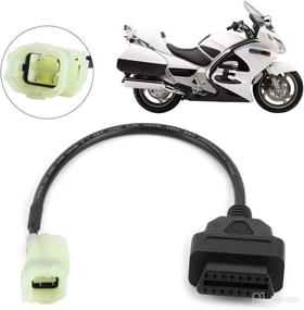 img 1 attached to 🛵 Motorcycle Diagnostic Cable Adapter: OBD2 to 4 Pin Fault Detection Parts Connector Cable Scan Tool