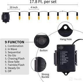 img 2 attached to 🎄 Christmas Orange String Lights Decorations - 2 Pack, 17.8 Feet 50 LED Battery operated Mini Fairy Lights with 8 Modes Waterproof for Outdoor Indoor Patio Xmas Tree, Holiday, Halloween, Party Show