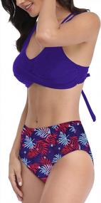 img 3 attached to High Waisted Bikini Set With Criss Cross Swimwear Design: Hilor Women'S Two Piece Swimsuits