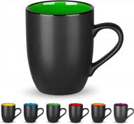 дику большая 16 унц. матовая черная фарфоровая кружка - идеальна для кофе, чая, сока и какао в ресторанах и дома. логотип