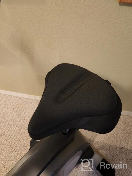 img 1 attached to Padded Gel Bike Seat Cover - Bikeroo Cushion For Peloton & Exercise: Adjustable For Men & Women'S Comfort On Stationary, Mountain & Road Bicycle Seats review by Carlos Reyes