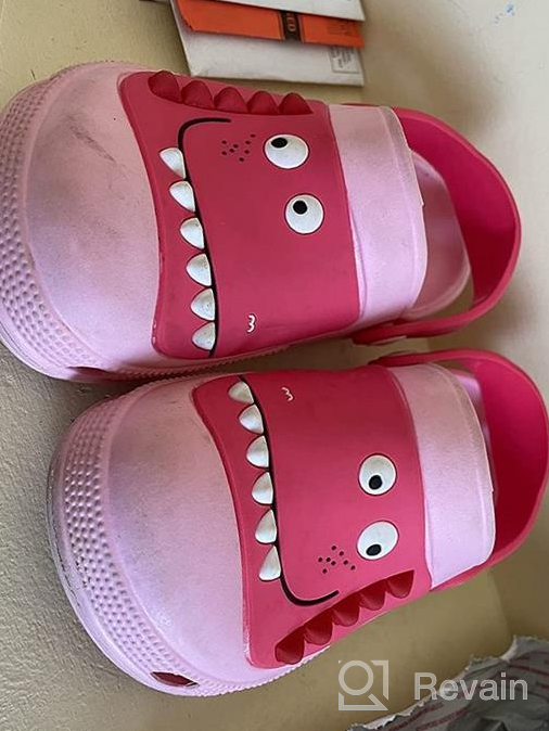 img 1 attached to 🦕 Adorable RJVW Dinosaur Slippers for Toddlers: Comfortable Cartoon Boys' Shoes in Clogs & Mules review by Charles Jenkins