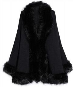 img 4 attached to Kelaixiang Faux Fox Fur Shawls Jackets Bridal Cape Coats Wraps Winter Scarves