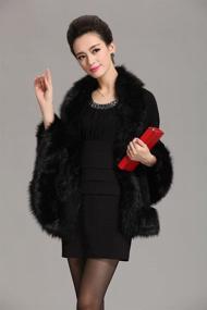 img 2 attached to Kelaixiang Faux Fox Fur Shawls Jackets Bridal Cape Coats Wraps Winter Scarves