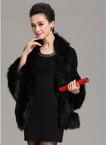img 1 attached to Kelaixiang Faux Fox Fur Shawls Jackets Bridal Cape Coats Wraps Winter Scarves