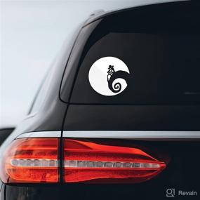 img 4 attached to 🎃 Premium Jack Skellington Moon Sticker Decal - Ideal for Notebook, Car, Laptop - 5.5" x 5.5" - White