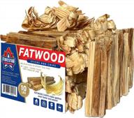 250 натуральных палочек для разжигания огня и 8 гнезд для бритья fatwood для костров, дровяных печей, угольных дымоходов, костров и каминов - коробка 10 фунтов дров для растопки логотип