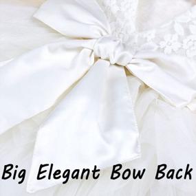 img 1 attached to Cilucu Baby Girls Tutu Dress - Flower Girl Lace Infant Dress with Big V-Back, Belt Bow