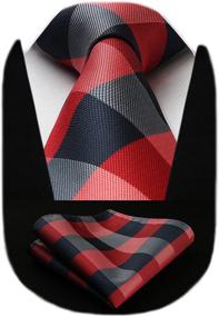 img 4 attached to 👔 HISDERN Handkerchief Classic Stripe Necktie: The Essential Men's Accessory for Ties, Cummerbunds & Pocket Squares