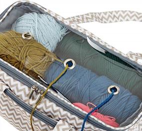 img 3 attached to Портативная сумка для хранения пряжи с прозрачным верхом - идеально подходит для вязания спицами и крючком!