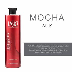 img 3 attached to Lasio Keratin Treatment Mocha Silk 35,27 жидких унций - Увлажненная сыворотка для волос без завивания, масло какао Уменьшает 90% завитков 2B до 4C Без запаха волос