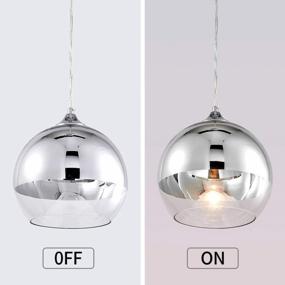 img 2 attached to UL Listed 9In Glass Pendant Light - Hand Blown Mirror Ball Hanging Light W/ Polished Chrome Finish By TZOE