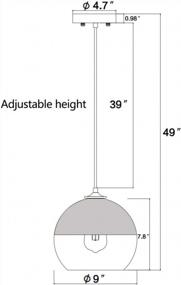 img 1 attached to Внесенный в список UL 9-дюймовый стеклянный подвесной светильник - подвесной светильник с зеркальным шаром ручной выдувки и полированной хромированной отделкой от TZOE