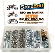 🔩 набор болтов specbolt - подходит для ktm sx ex exc mx dirtbike | оригинальные болты - включает набор из 120 штук для 2-х тактных двигателей: 50 60 65 85 105 125 250 300 360 380 550 - 4-х тактных двигателей: 250 350 400 450 500 520 525 530 620 640 логотип