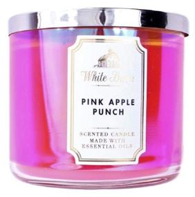 img 1 attached to Bath & Body Works White Barn Pink Apple Punch 3 Wick Scented Candle with Essential Oils - 14.5 oz / 411 g