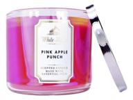 bath & body works white barn pink apple punch 3 wick scented candle with essential oils - 14.5 oz / 411 g логотип