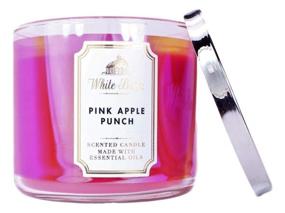 img 2 attached to Bath & Body Works White Barn Pink Apple Punch 3 Wick Scented Candle with Essential Oils - 14.5 oz / 411 g