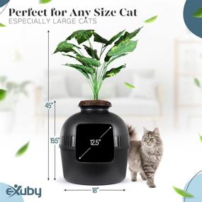 img 1 attached to 🐾 eXuby Black Planter Furniture Litter Box for Cats - The Only Hidden Box on The Market - Easy Assembly & Cleaning - Black Charcoal Filter Removes Odor - Conceals its True Purpose!