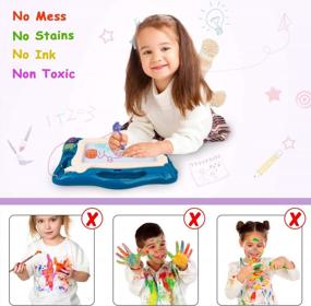 img 3 attached to Large Erasable Kids Doodle Board - Meland Writing Sketch Pad With Colorful Features For Toddlers' Creative Drawings