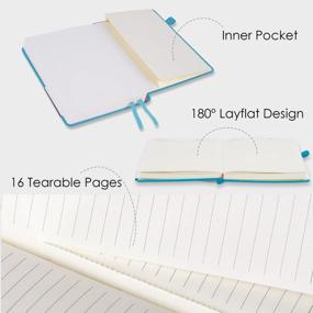 img 1 attached to Hardcover Notebook Journal 256 Pages, Lined Journals Notebooks For Work, 120 GSM Premium Thick Paper, Hard Cover, Leather Journal With Inner Pocket, A5 Medium 5.71 X 8.27 Inches, Blue