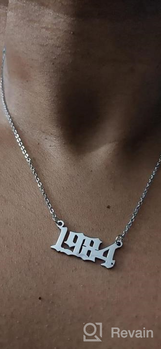 img 1 attached to SKQIR Women's Birthday Gold Number Year Necklace - Pendant for Girls | Number Birth Year Necklace for Women | Perfect Gift review by Cassie Moore