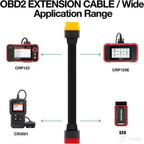 img 1 attached to 🔌 Efficient OBDII Extension Cable - Full 16 Pin Male to Female for Car OBD Diagnostic with ELM327 OBD2 Connector - 60CM/23.6Inch