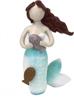 captivating mermaid sculpture: explore the ocean depths with the beachcombers 8.5" resin textured mermaid with fish logo