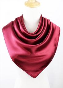 img 3 attached to Upgrade Your Style: Vabovin Silk Feeling Satin Scarf - Large Square For Women - Solid Color Headscarf
