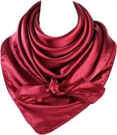 upgrade your style: vabovin silk feeling satin scarf - large square for women - solid color headscarf logo