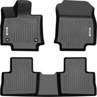 🚗 oedro floor mats for 2019-2023 toyota rav4 no hybrid: all-weather black tpe liners, full set for 1st and 2nd row logo
