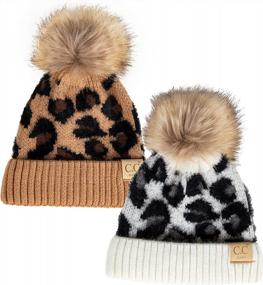 img 1 attached to Baby Infant Knit Winter Beanie Hat With Pom Pom Skull Cap