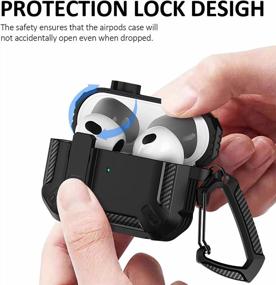 img 2 attached to Protective Cover Case For Apple Airpods Pro 2Nd Gen 2022 With Secure Lock Clip And Rugged Shockproof Shell - Ideal For Men And Women - Black