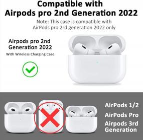 img 3 attached to Protective Cover Case For Apple Airpods Pro 2Nd Gen 2022 With Secure Lock Clip And Rugged Shockproof Shell - Ideal For Men And Women - Black