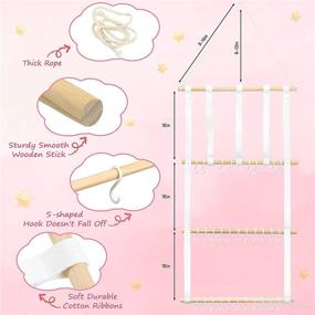 img 2 attached to 🎀 Yotako Bow Holder: Organize Baby Girl's Hair Bows and Headbands with this White Wall/Closet Organizer