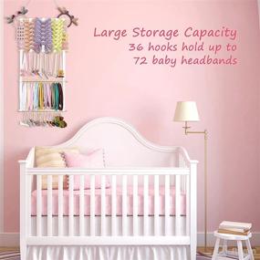 img 3 attached to 🎀 Yotako Bow Holder: Organize Baby Girl's Hair Bows and Headbands with this White Wall/Closet Organizer